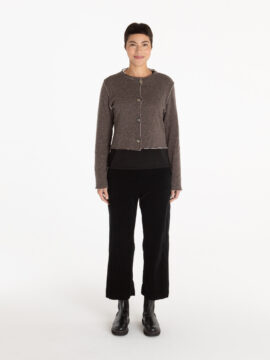 Collarless Crop Cardi