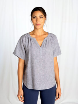 S/S Raglan Henley Top