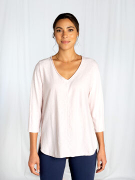 3/4 Slv V-Neck Top