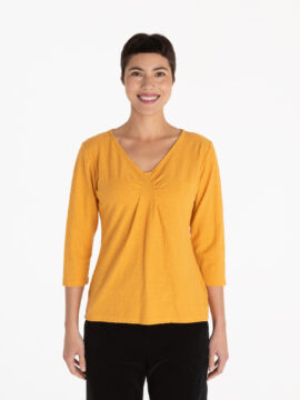 3/4 Slv Tuck Front Top