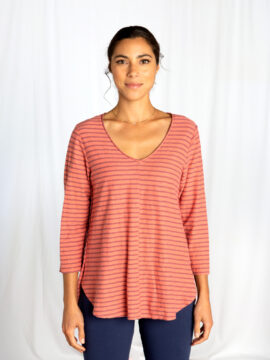 3/4 Slv V-Neck Top