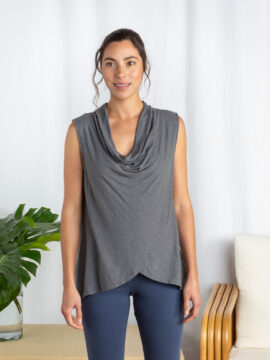 Faux Wrap Cowl Top