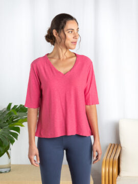 V-Neck Elbow Slv Top