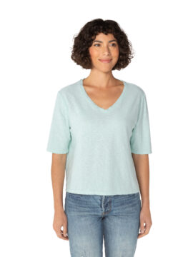 V-Neck Elbow Slv Top